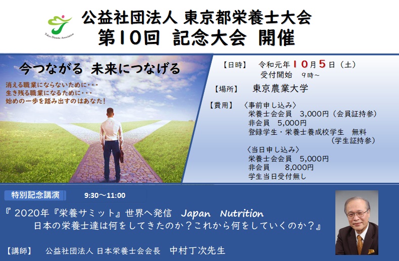 第10回栄養士大会記念大会(東京農業大学)申し込み延長受付中!(締め切り9月28日まで!)